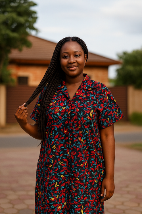 ANKARA PLAIN GOWN SHORT