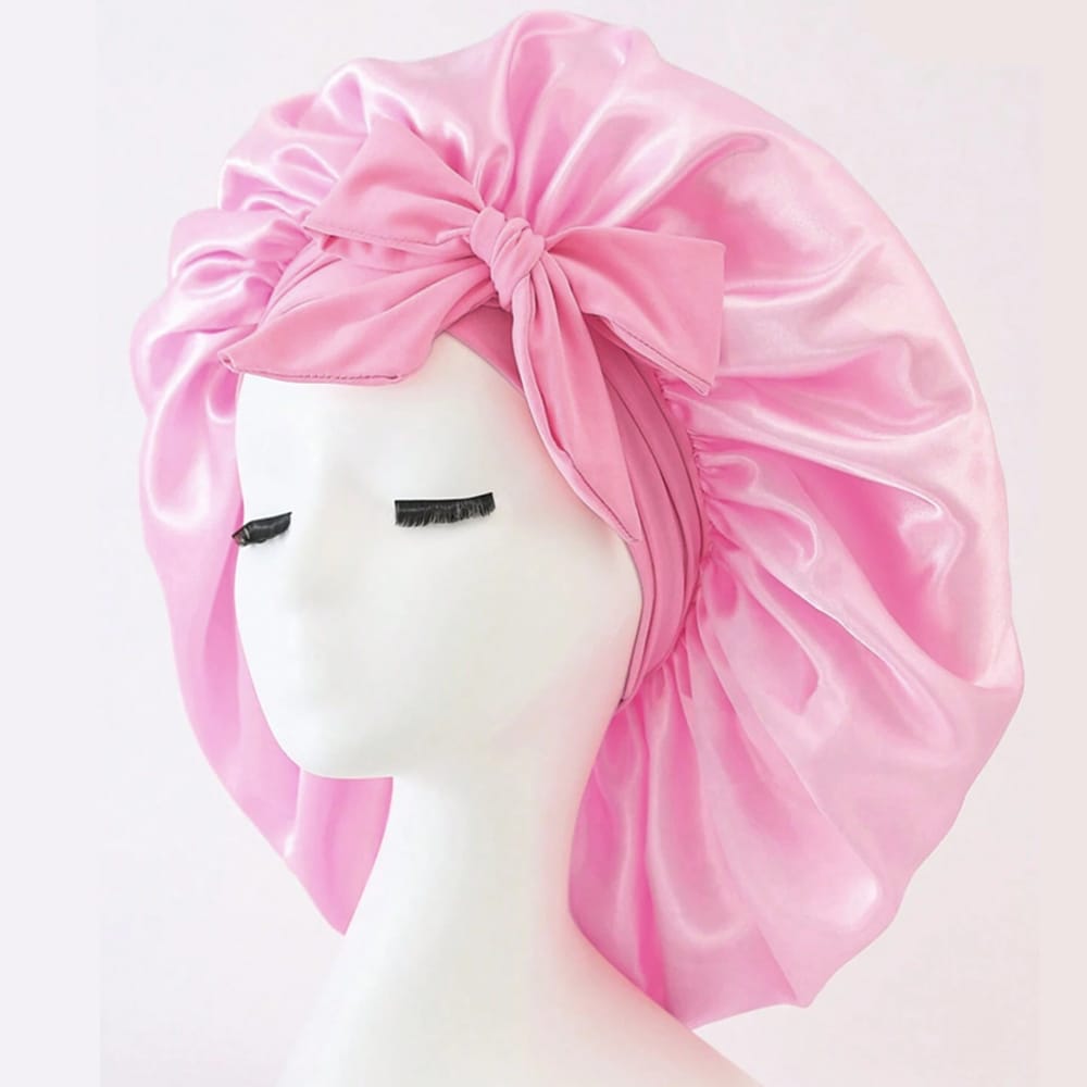 XXL SATIN BONNET WITH LONG STRAP