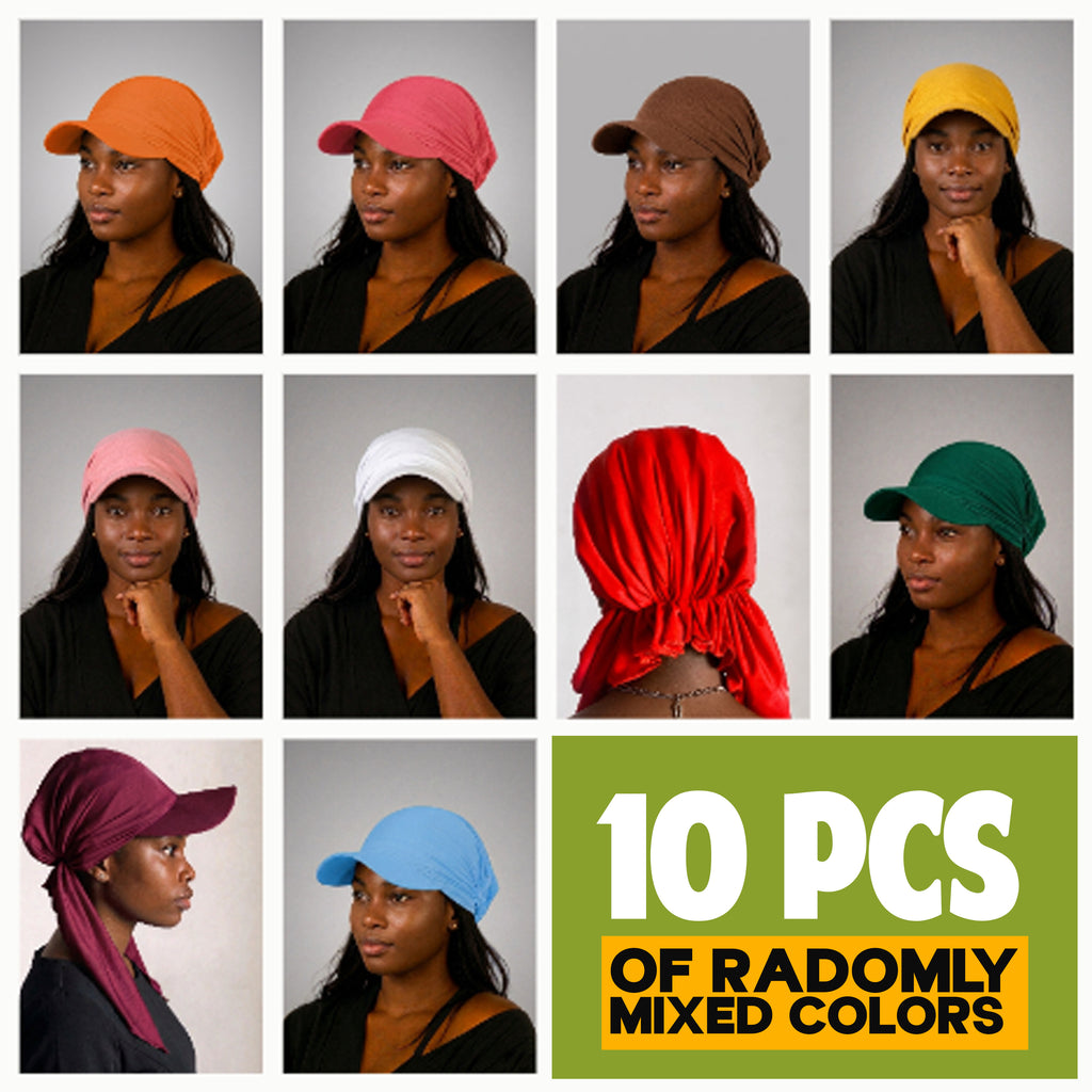 Face Scarf 10-in-1 Bundle - Premium Head Wraps for Women | Baseball cap
